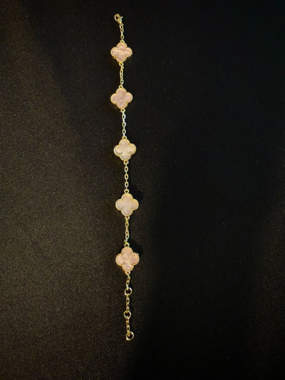 Pink Clover Bracelet Stack, Set of 2 – Gold-Tone, Adjustable